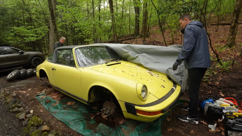 Watch This Incredibly Satisfying Video Of Cleaning Of A Porsche That Was Left In The Woods For 20 Years