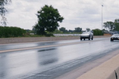 EV-Swapped DeLorean Smokes Tesla Cybertruck On A Drag Strip