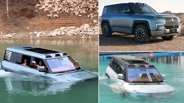 The world's first amphibious electrified car: Yangwang U8 'floating' hybrid laughs in the face of floods