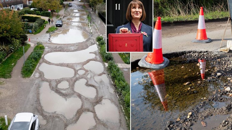 Chancellor's £500m pledge for potholes is slammed as a 'drop in the ocean' compared to £16bn needed