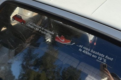 This Funny Citroën Sticker Advertises How Much Faster A Slow-Ass Hatchback Is Than You Running In Nikes, At Least
