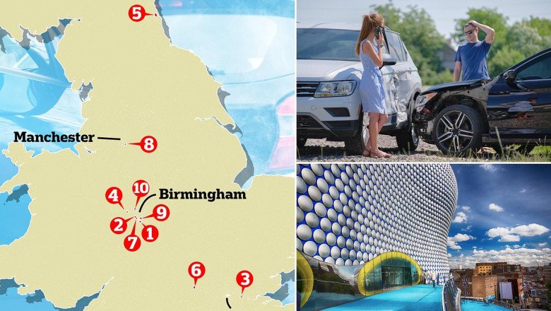 Top 10 uninsured driving hotspots revealed and Birmingham postcodes dominate the list