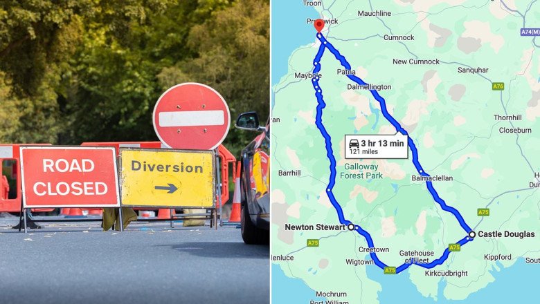 Anger at one of the longest roadwork diversions in history - this A-road has a 96-mile detour...