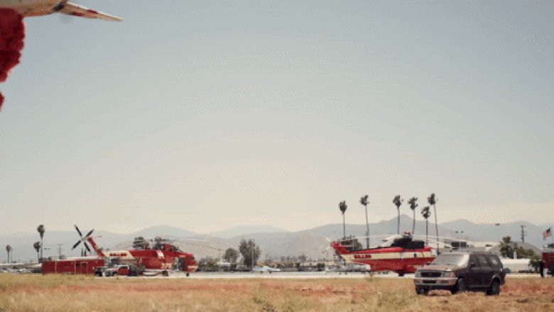 Here’s What 9,000 Pounds Of Aerial Firefighting Liquid Does To A Car