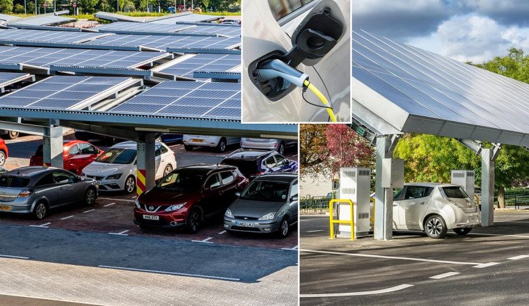 Car parks could be covered in solar panels to deliver EV charging as part of latest Net Zero push
