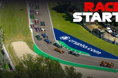 Watch the race start in Imola as Verstappen takes lead