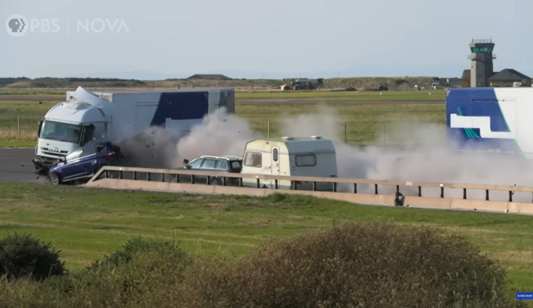 Watch The First Ever Multi-Car Pileup Crash Test