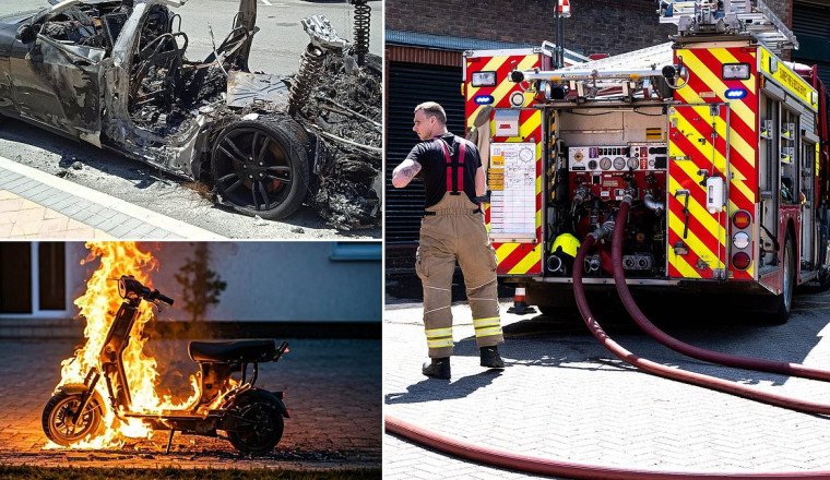 Electric vehicle fires almost double in two years
