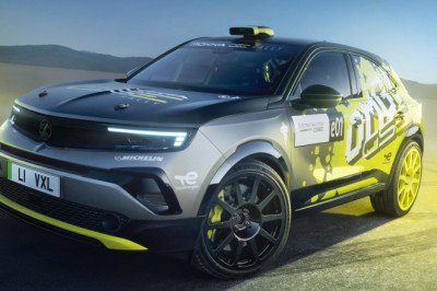 The electric Vauxhall Mokka GSE is ready to go rallying