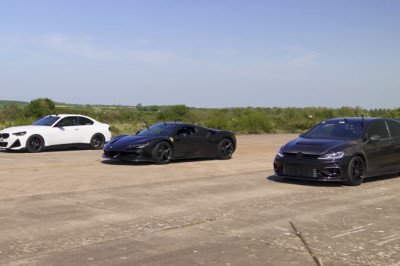 Ferrari SF90 Drag Races a Modified Volkswagen Golf R and BMW M240i