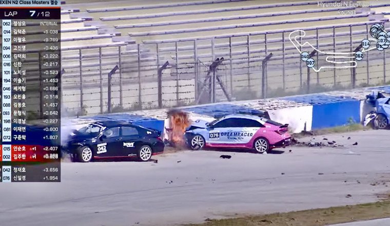 Fiery Crash in Hyundai’s Elantra N Spec Race Points To Bad Brakes. It’s the Drivers