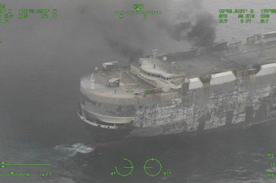 Cargo Ship Carrying EVs Is Still On Fire Off Alaskan Coast A Week Later