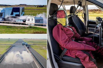 A £2million motorway pileup in Scotland - but no humans were harmed in the dummy crash for TV