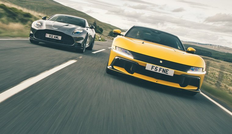 WATCH: V12 super-battle as new Aston Martin Vanquish takes on Ferrari 12Cilindri – but which one will win?