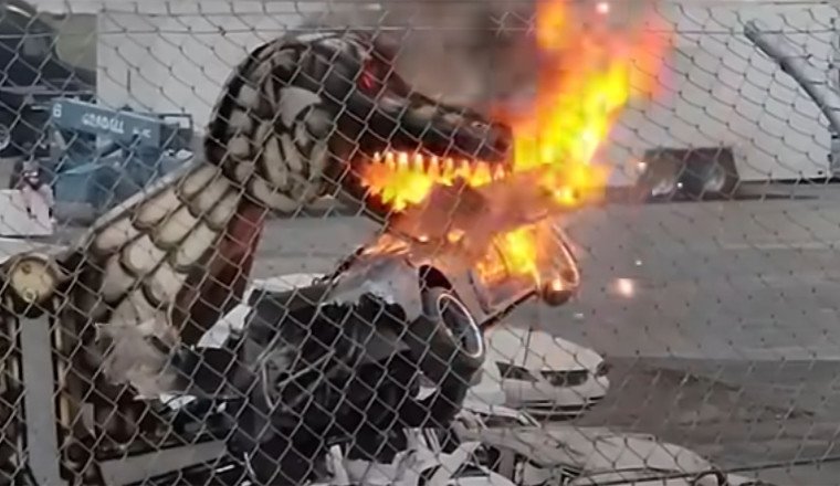 2007’s Fastest Car Was Just Crushed by Monster Trucks and Fed to Mecha Godzilla