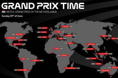 TIME SCHEDULE: Motul Grand Prix of the Netherlands