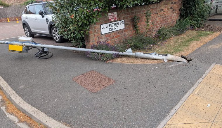 County's first ever fixed speed camera is 'chopped down by vandals' just hours after it was set to be switched on